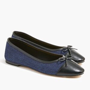 NWT J.Crew Cap Toe Denim Ballet Flats
